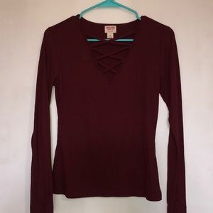 Burgundy Knit Top